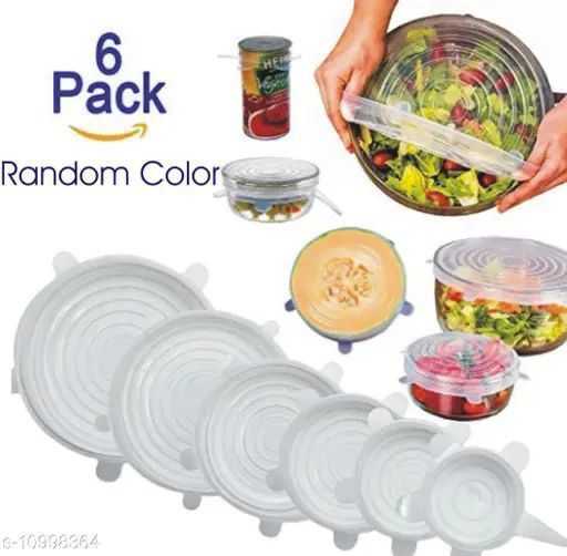 6-Piece Silicone Stretchable Lids – Universal Airtight Food Covers (Mix Color)